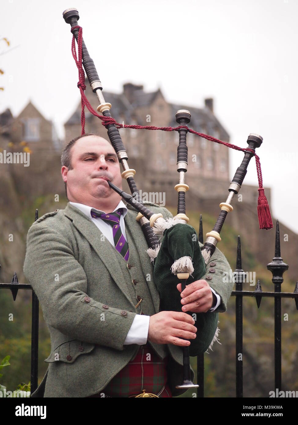 Edinburgh, Scotland 01 November 2017 Bagpipes at Edinburgh Castle