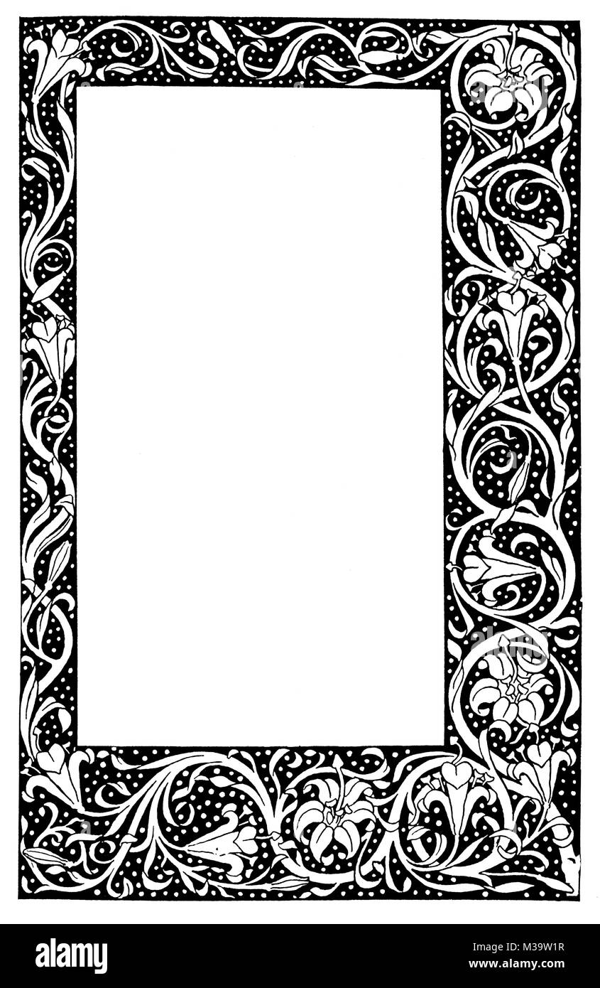Design for the border of a printed page, by H C Graff from 1895 The Studio an Illustrated Magazine of Fine and Applied Art Stock Photo