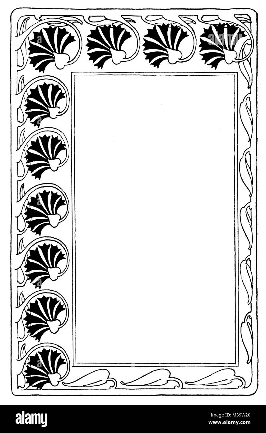 Design for the border of a printed page, by Female Artist Florence Phillips of Leicester from 1895 The Studio an Illustrated Magazine of Fine and Appl Stock Photo