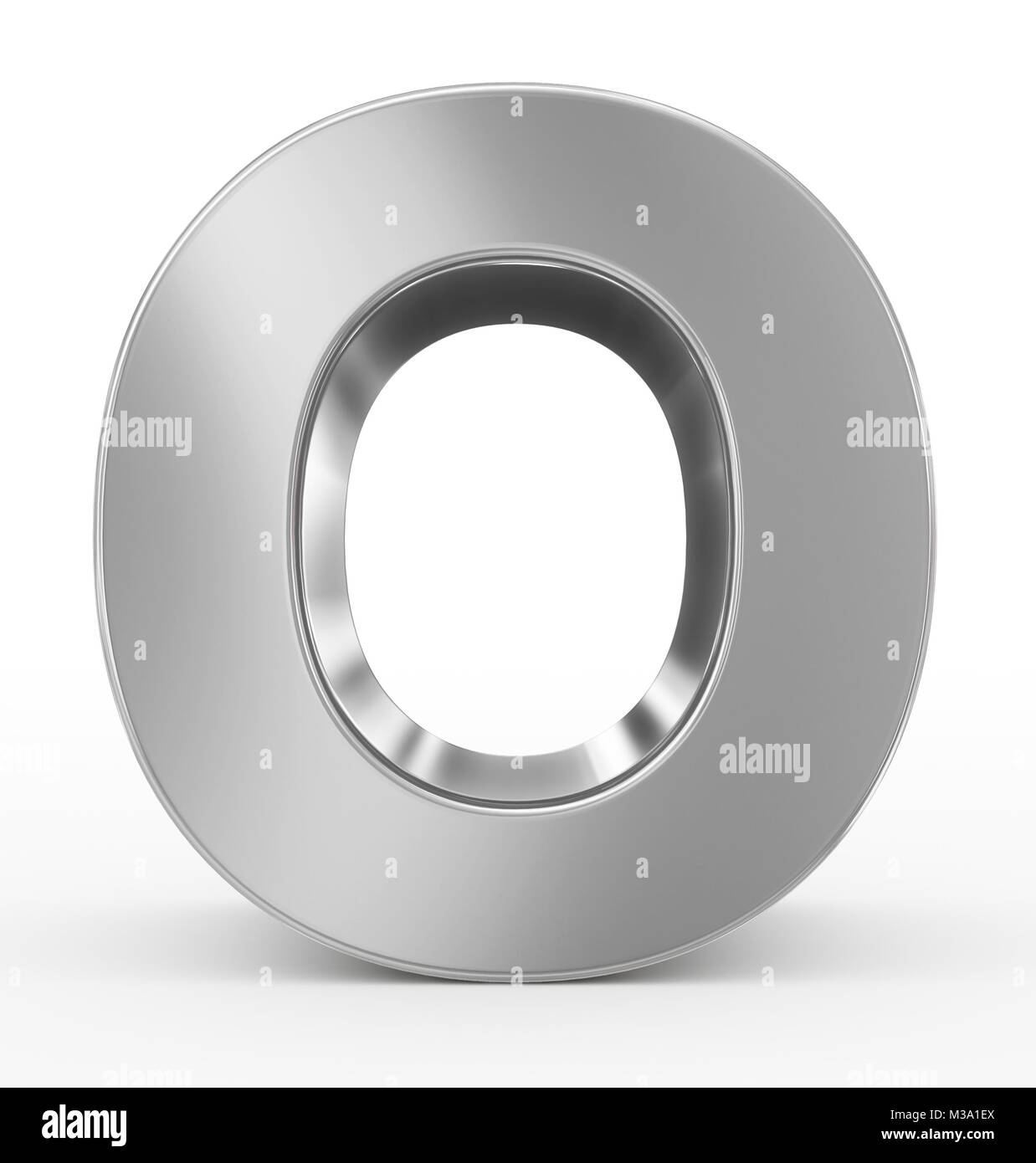 letter O 3d silver isolated on white - 3d rendering Stock Photo - Alamy