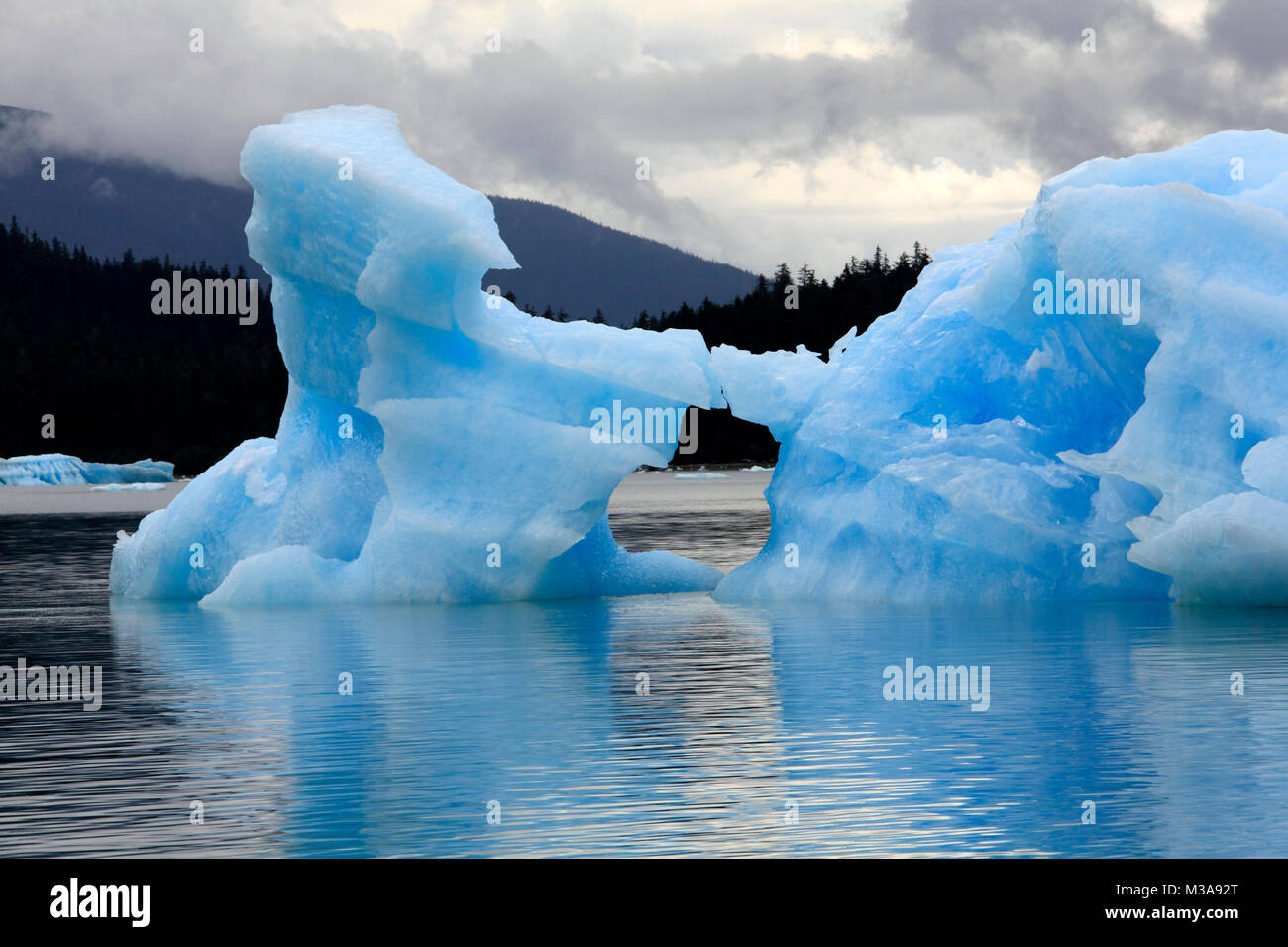 Photo of icebergs in LeConte Bay which have broken away from the LeConte Glacier, Stikine River, Alaska, USA Stock Photo