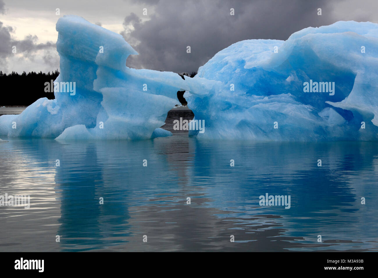 Photo of icebergs in LeConte Bay which have broken away from the LeConte Glacier, Stikine River, Alaska, USA Stock Photo