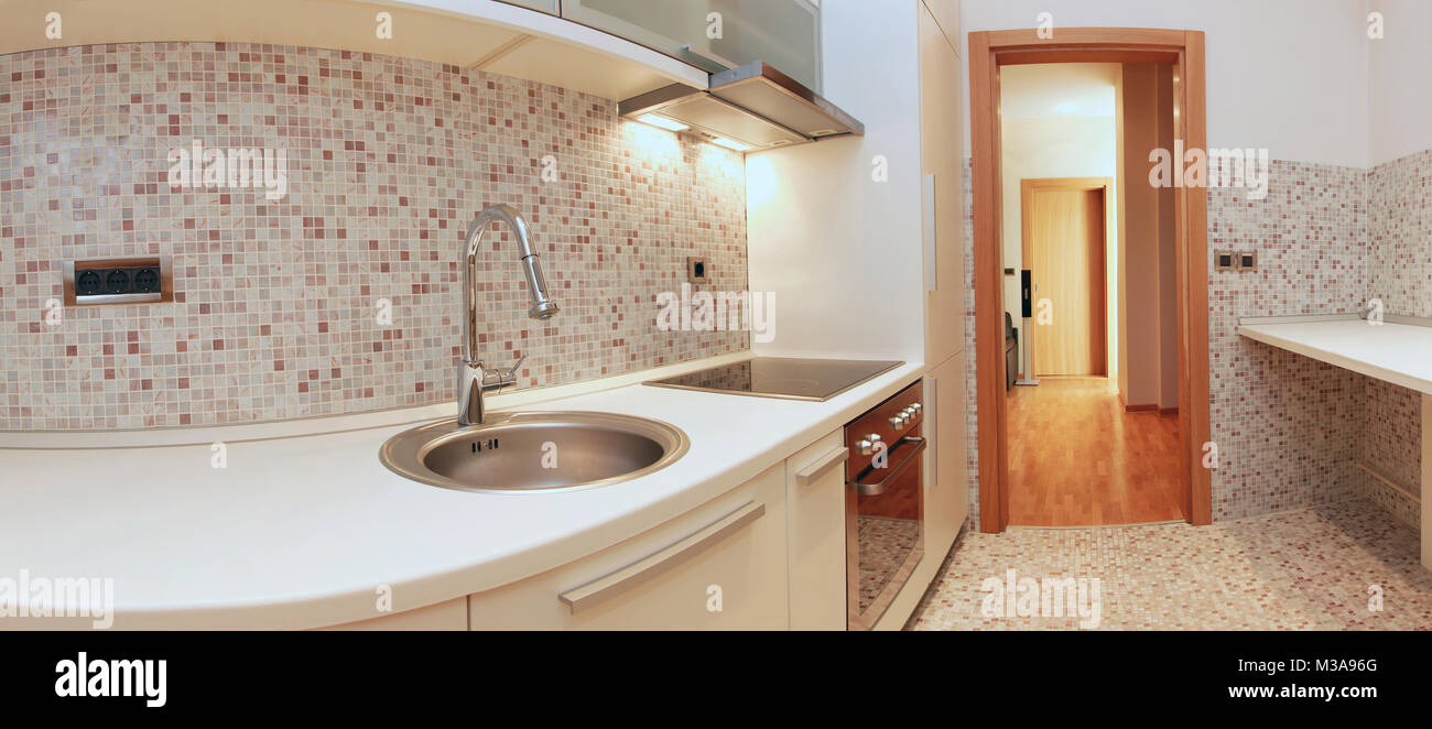 Luxury contemporary kitchen interior with modern appliances Stock Photo ...