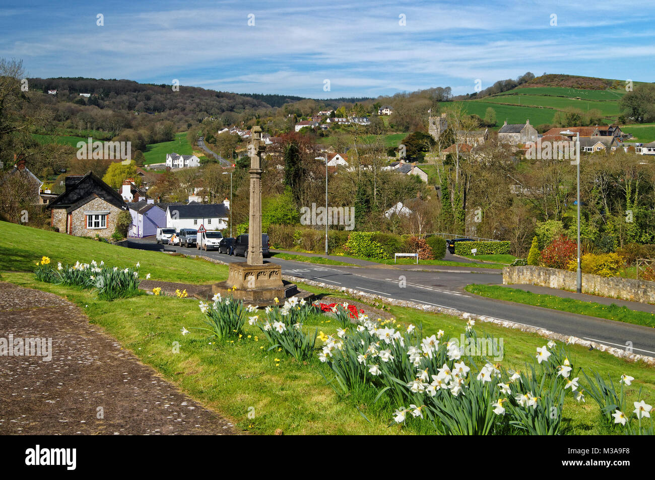 UK,Devon,Lyme Regis,Uplyme,War Memorial,Village & surrounding countryside Stock Photo