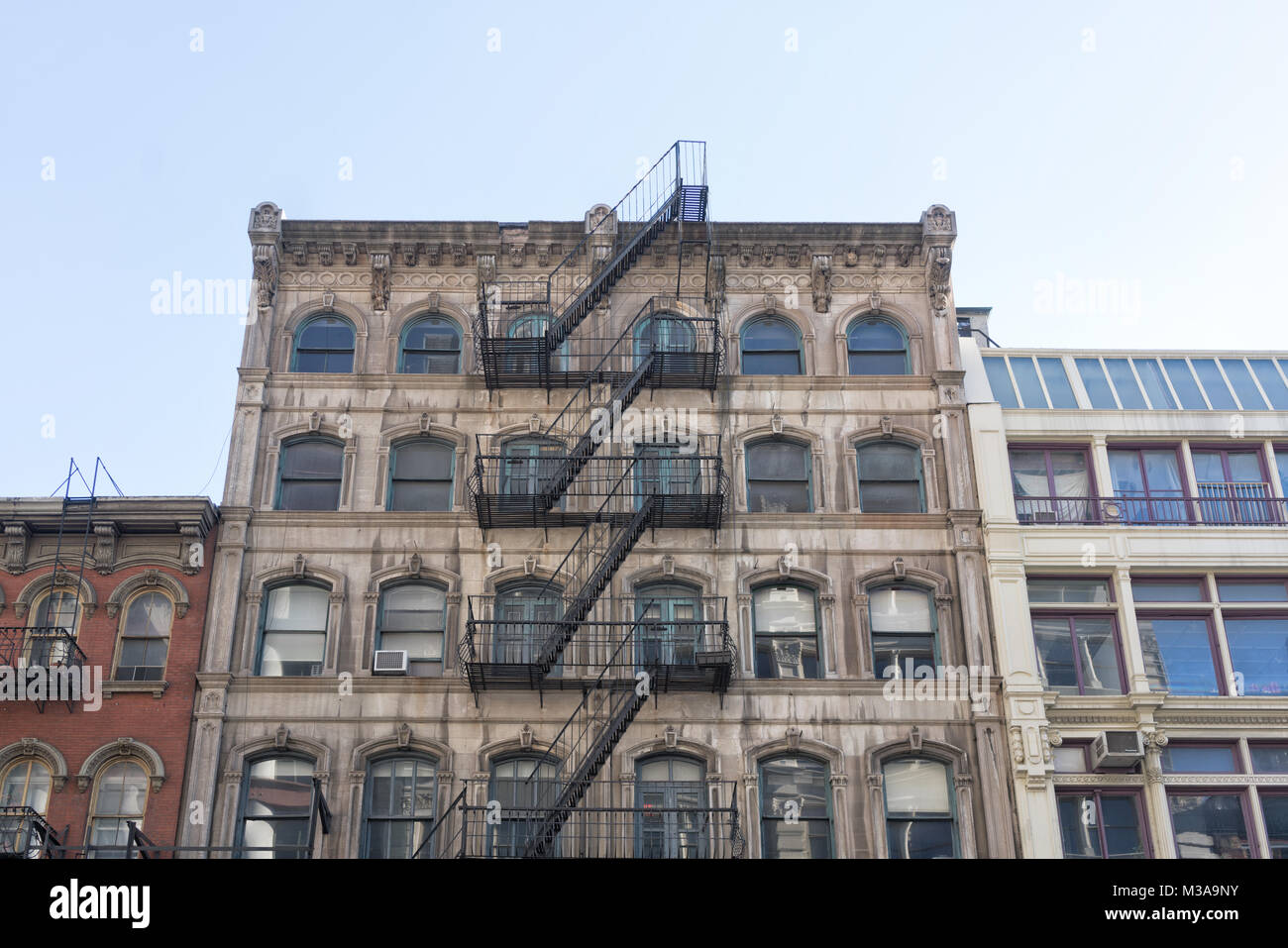 Facade of old building in new york Stock Photo - Alamy