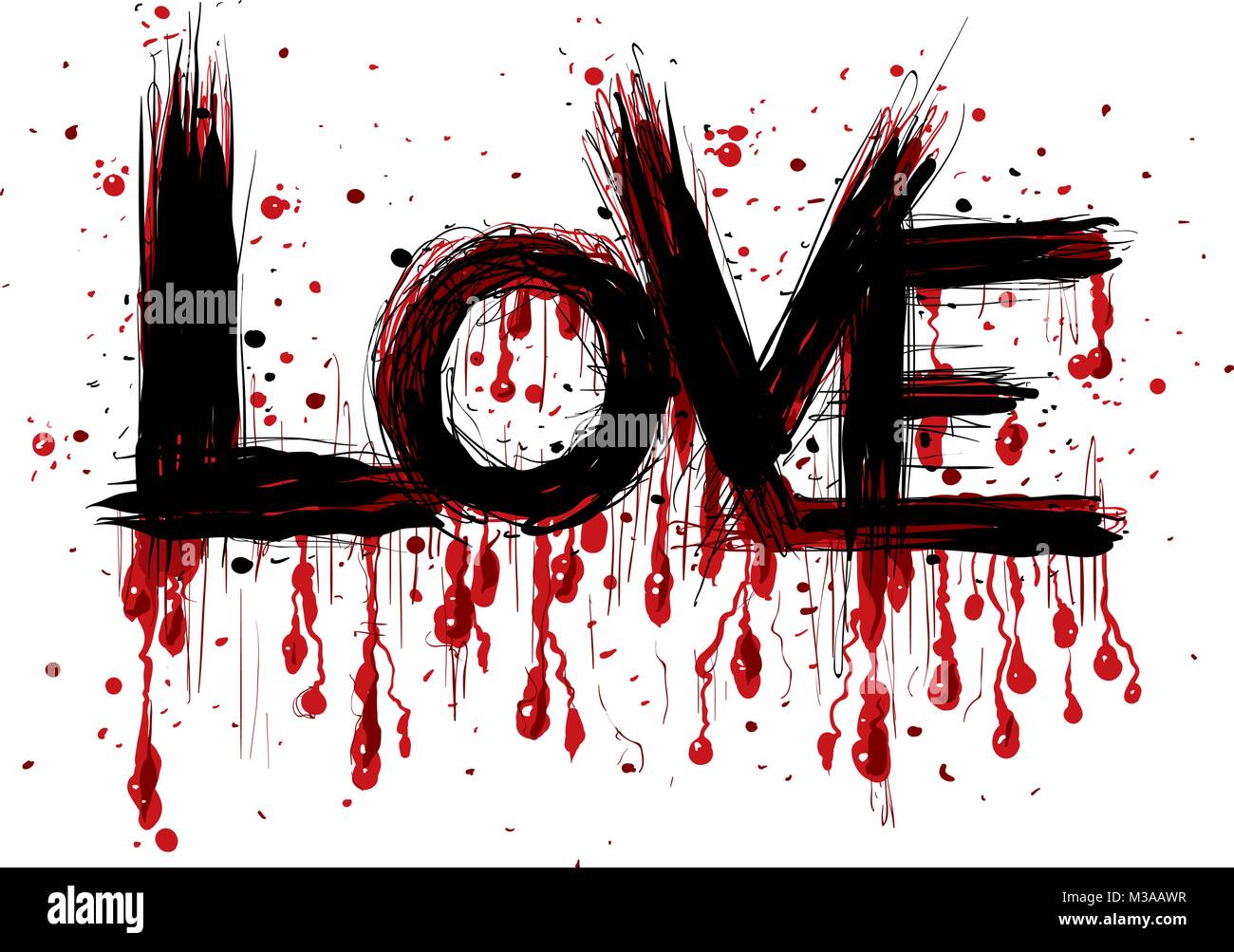 A Cartoon Of Graffiti Brush Stroke Letters Spelling The Word Love Stock Vector Image Art Alamy