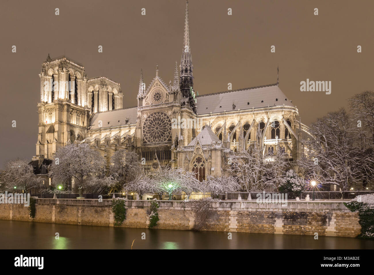 The Notre Dame cathedral in winter , Paris, France Stock Photo - Alamy