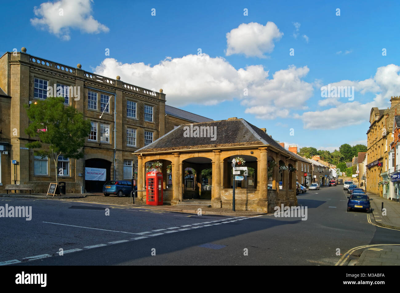 UK,Somerset,Ilminster,Market Square and East Street Stock Photo