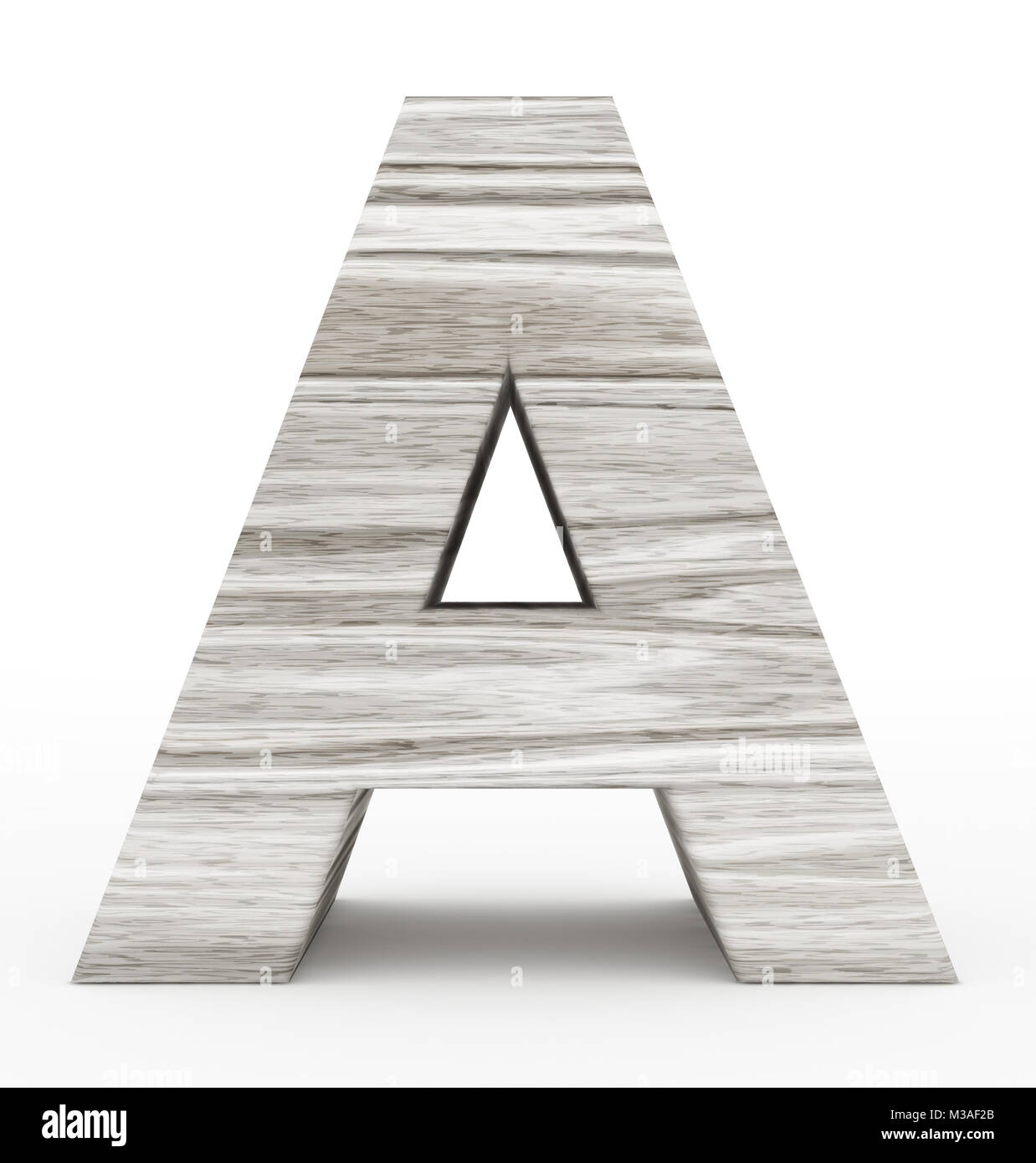 letter A 3d wooden isolated on white - 3d rendering Stock Photo - Alamy