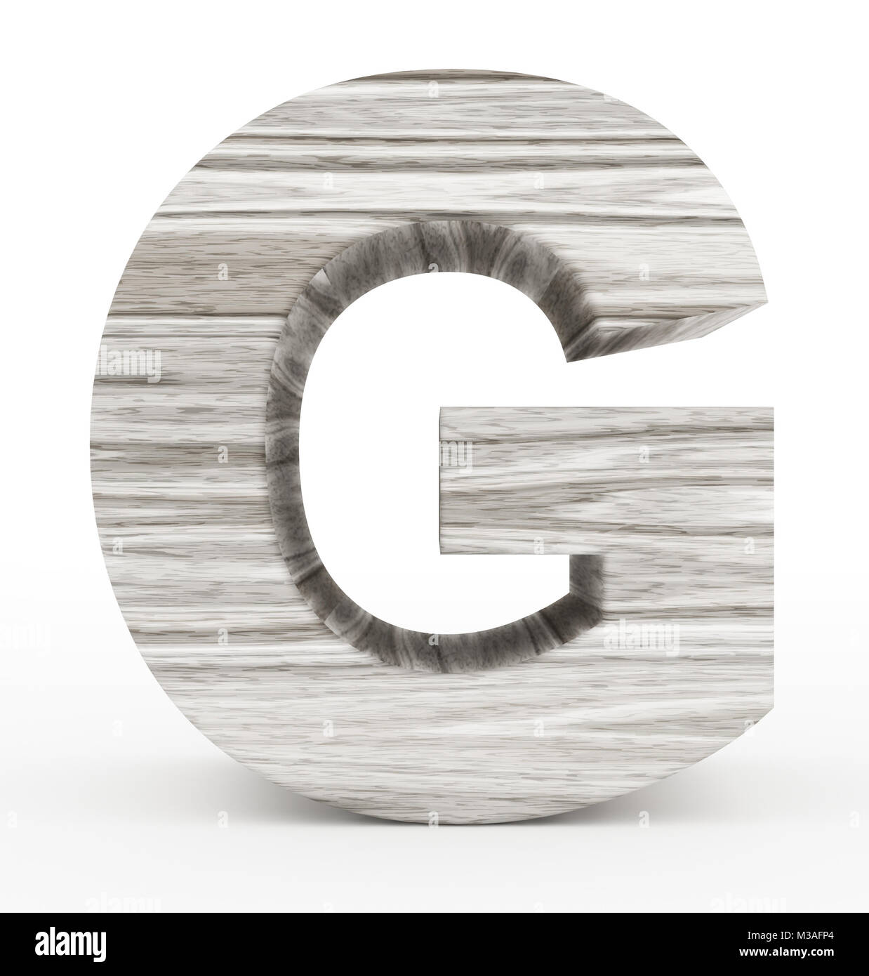letter G 3d wooden isolated on white - 3d rendering Stock Photo - Alamy