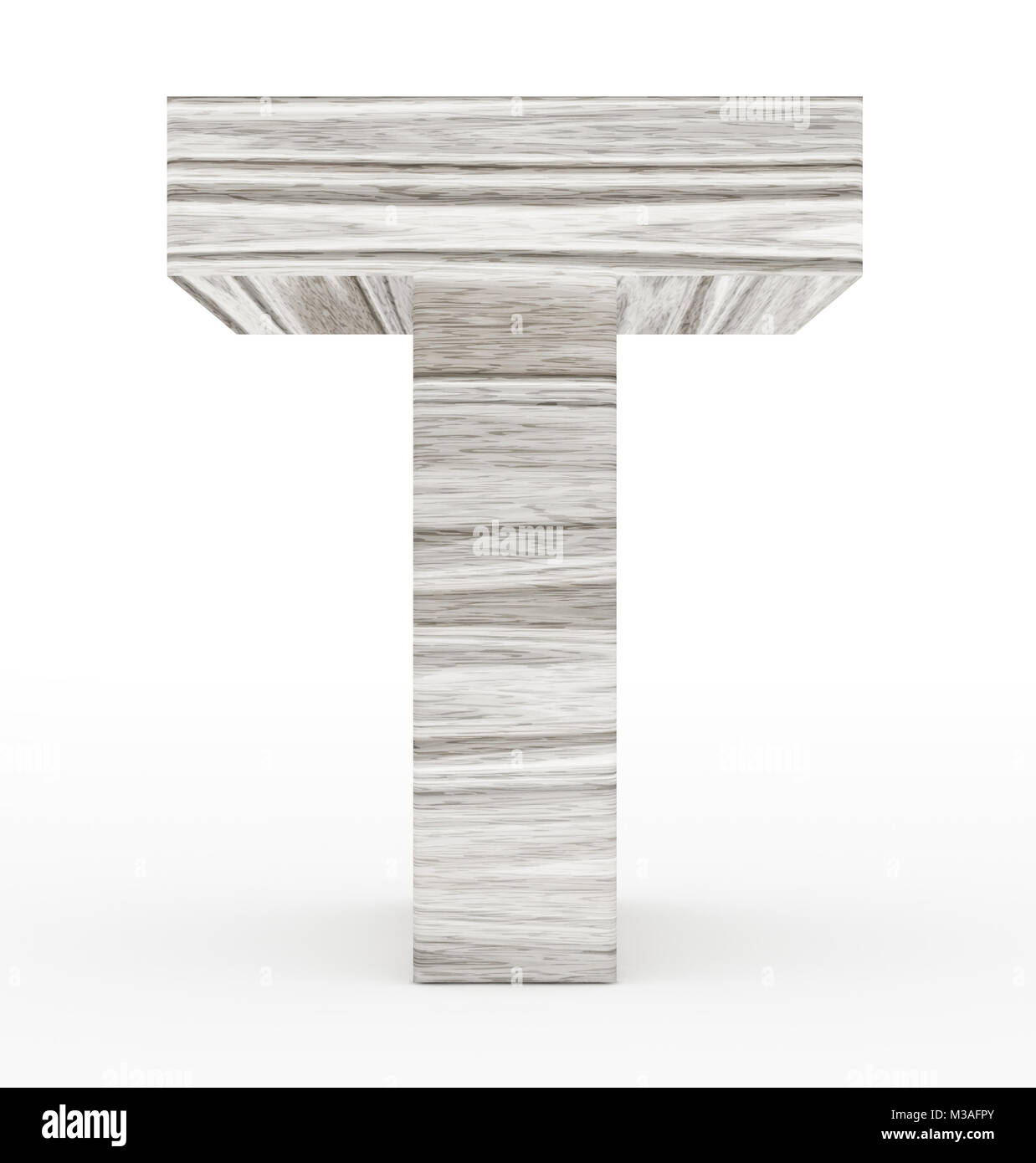letter T 3d wooden isolated on white - 3d rendering Stock Photo - Alamy