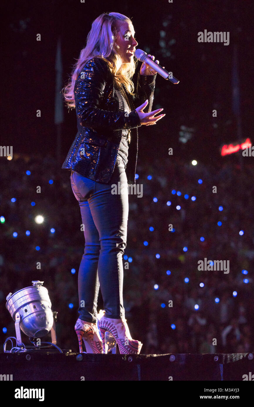 Anastacia die US-amerikanische Sängerin mit der Soulstimme  ( Anastacia Lyn Newkirk ) beim 94,3 rs2 Sommerfestival am 16. August 2014 in der Berliner  Kindl-Bühne Wuhlheide. Stock Photo
