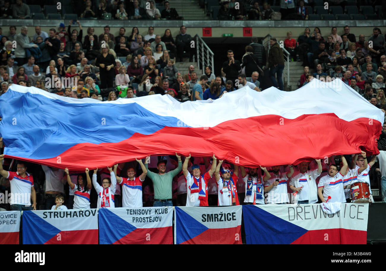 Prague, Czech Republic. 10th Feb, 2018. Fans of Czech Republic during in their Fed Cup match between Czech Republic v Switzerland in Prague, Czech Republic, February 10, 2018. Credit: Slavek Ruta/ZUMA Wire/Alamy Live News Stock Photo