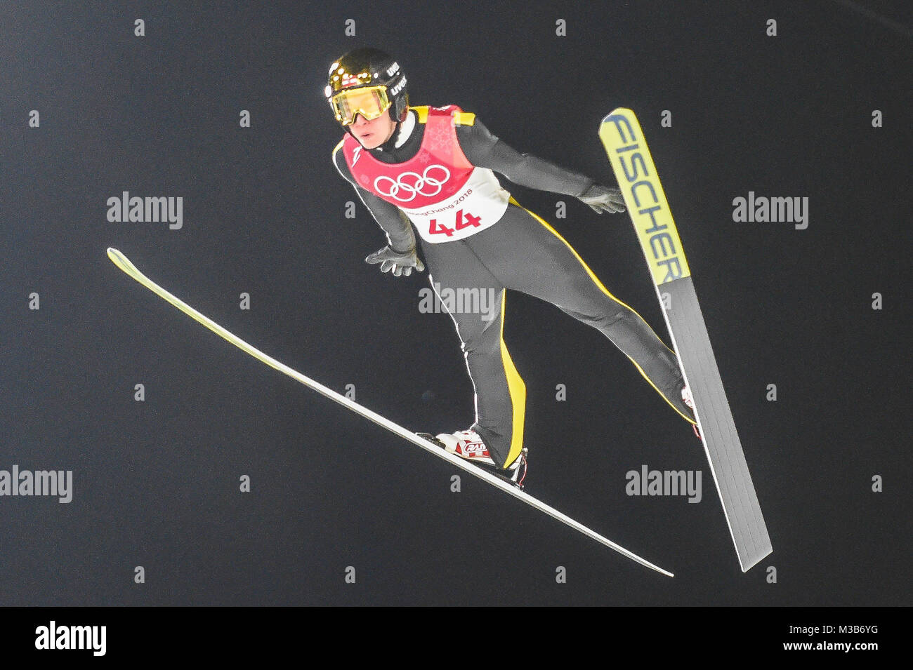 February 10, 2018: mens normal hill final at 2018 Pyeongchang winter olympics at Alpensia Ski Jumping Centre, Pyeongchang, South Korea. Ulrik PedersenCSM Stock Photo