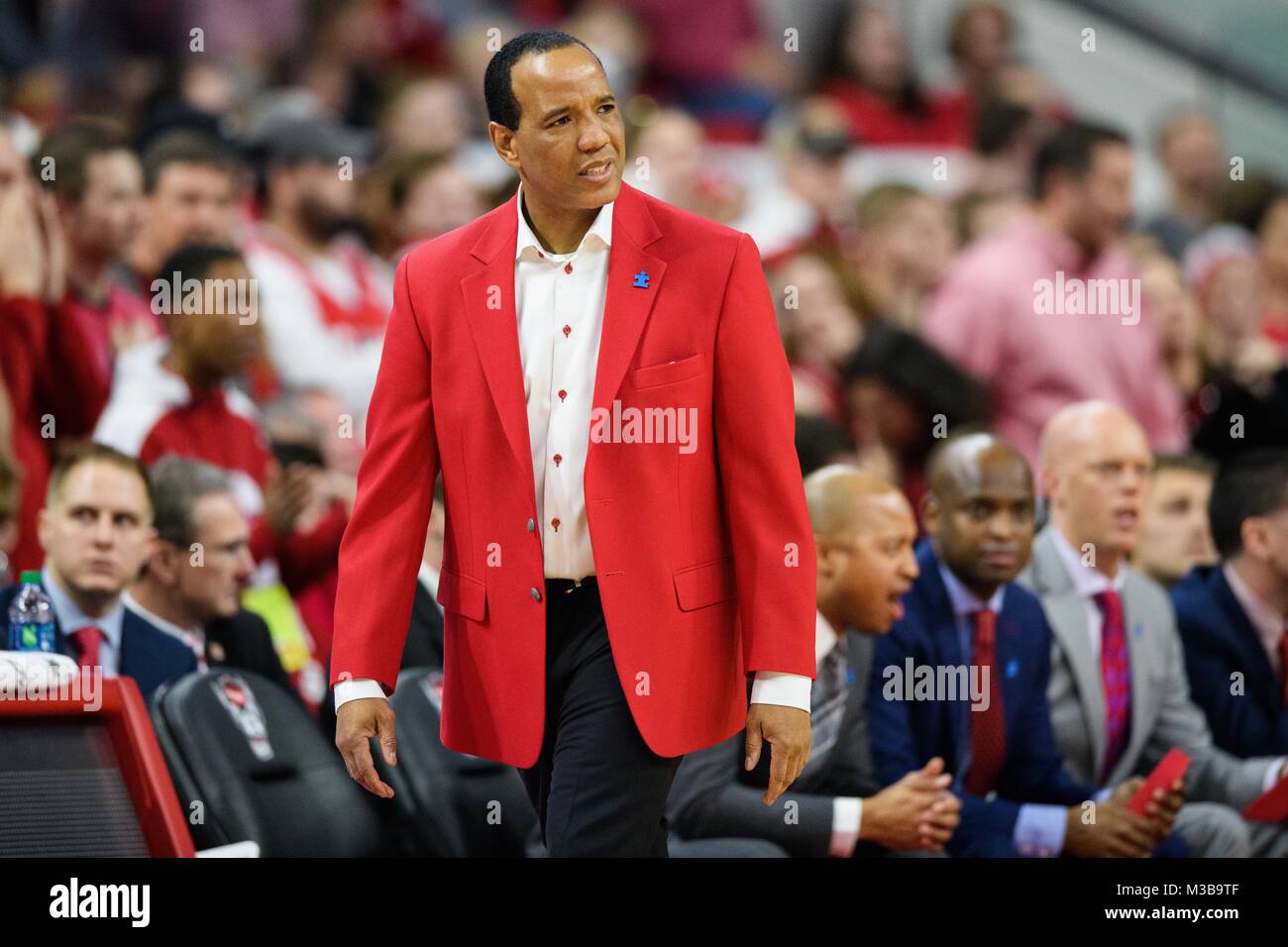 North Carolina State Wolfpack head coach Kevin Keatts during the NCAA  College Basketball game between the North Carolina Tar Heels and the NC  State Wolfpack at PNC Arena on Saturday February 10,