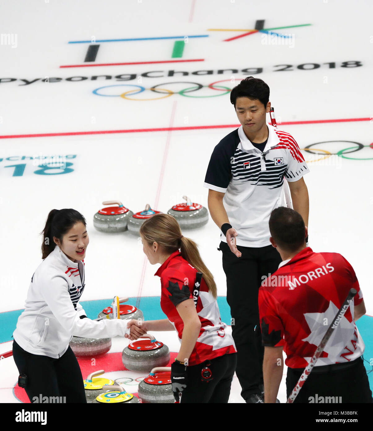 11th Feb, 2018. Mixed double curling at PyeongChang Olympics South