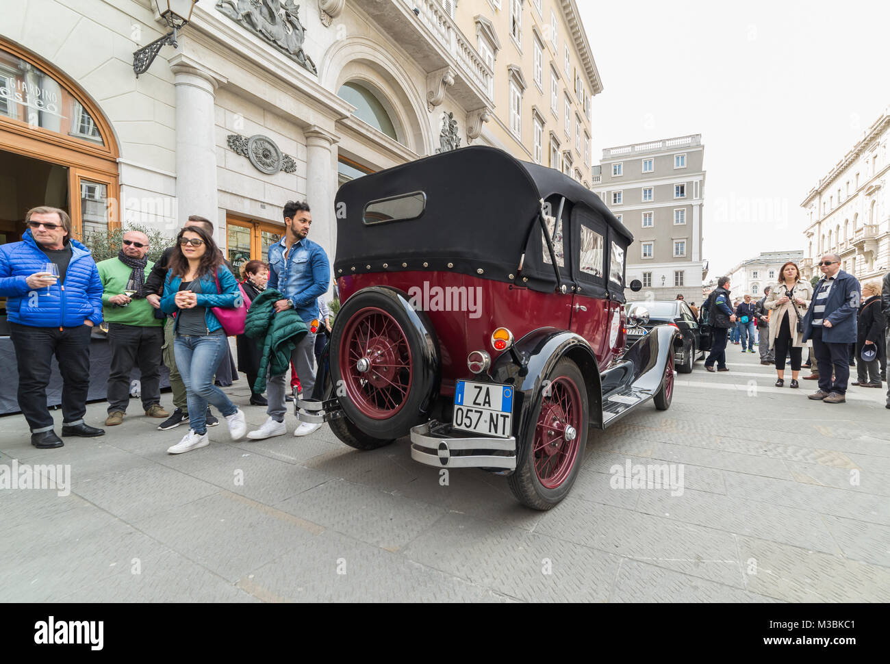 TRIESTE, ITALY - APRIL 3: Photo of a vintage classic cars on the Trieste Opicina Historic. APRIL 3, 2016. Trieste Opicina Historic is regularity run f Stock Photo