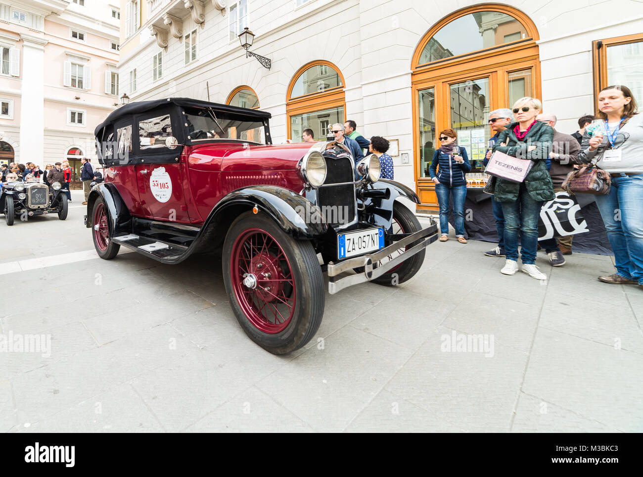 TRIESTE, ITALY - APRIL 3: Photo of a vintage classic cars on the Trieste Opicina Historic. APRIL 3, 2016. Trieste Opicina Historic is regularity run f Stock Photo