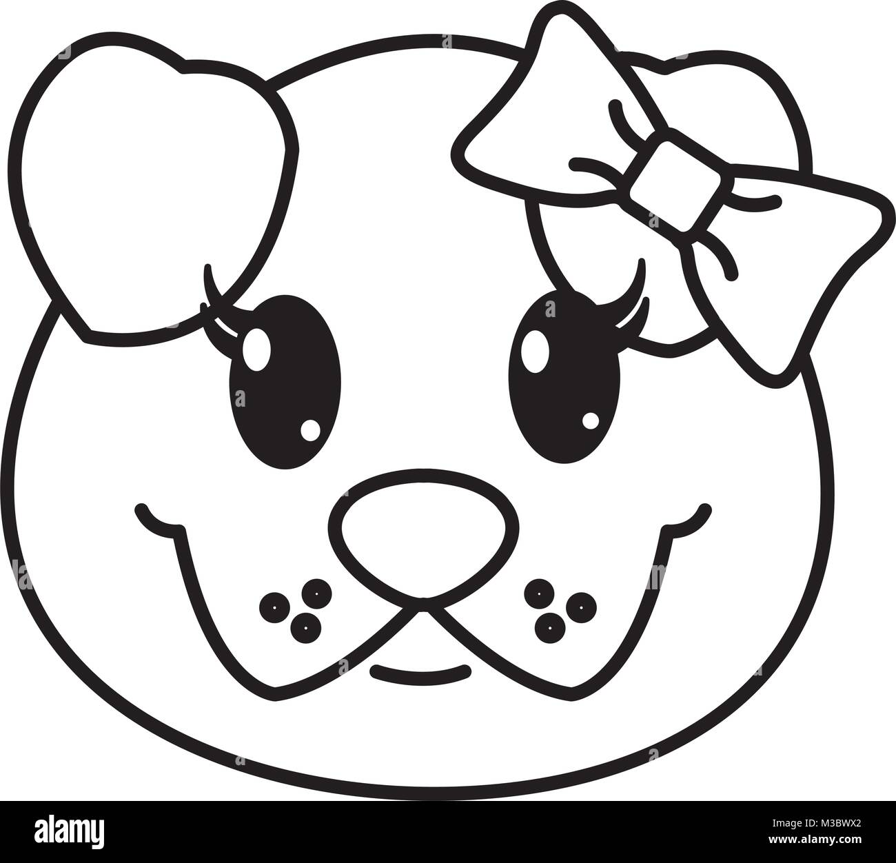 line female dog head cute animal Stock Vector Image & Art - Alamy
