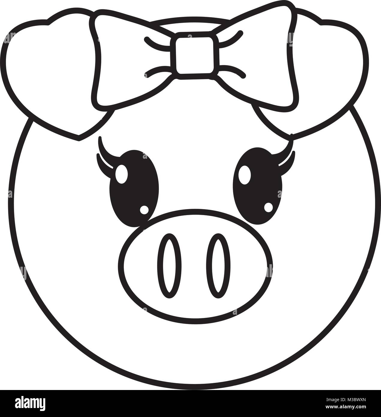 line female pig head cute animal Stock Vector Image & Art Alamy