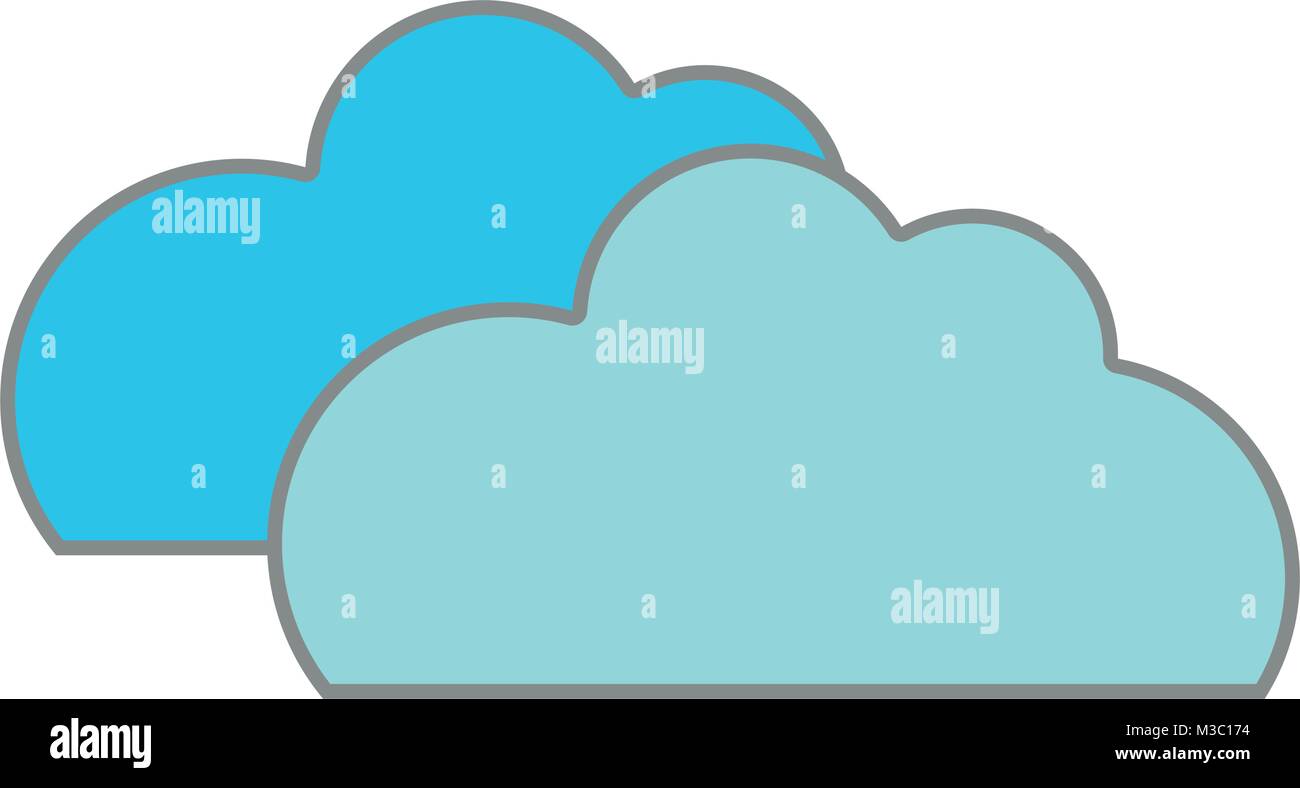 line color nature clouds weather in the sky icon Stock Vector Image ...