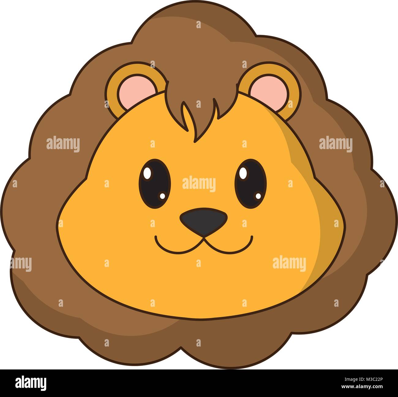 lion head cute animal character Stock Vector Image & Art - Alamy