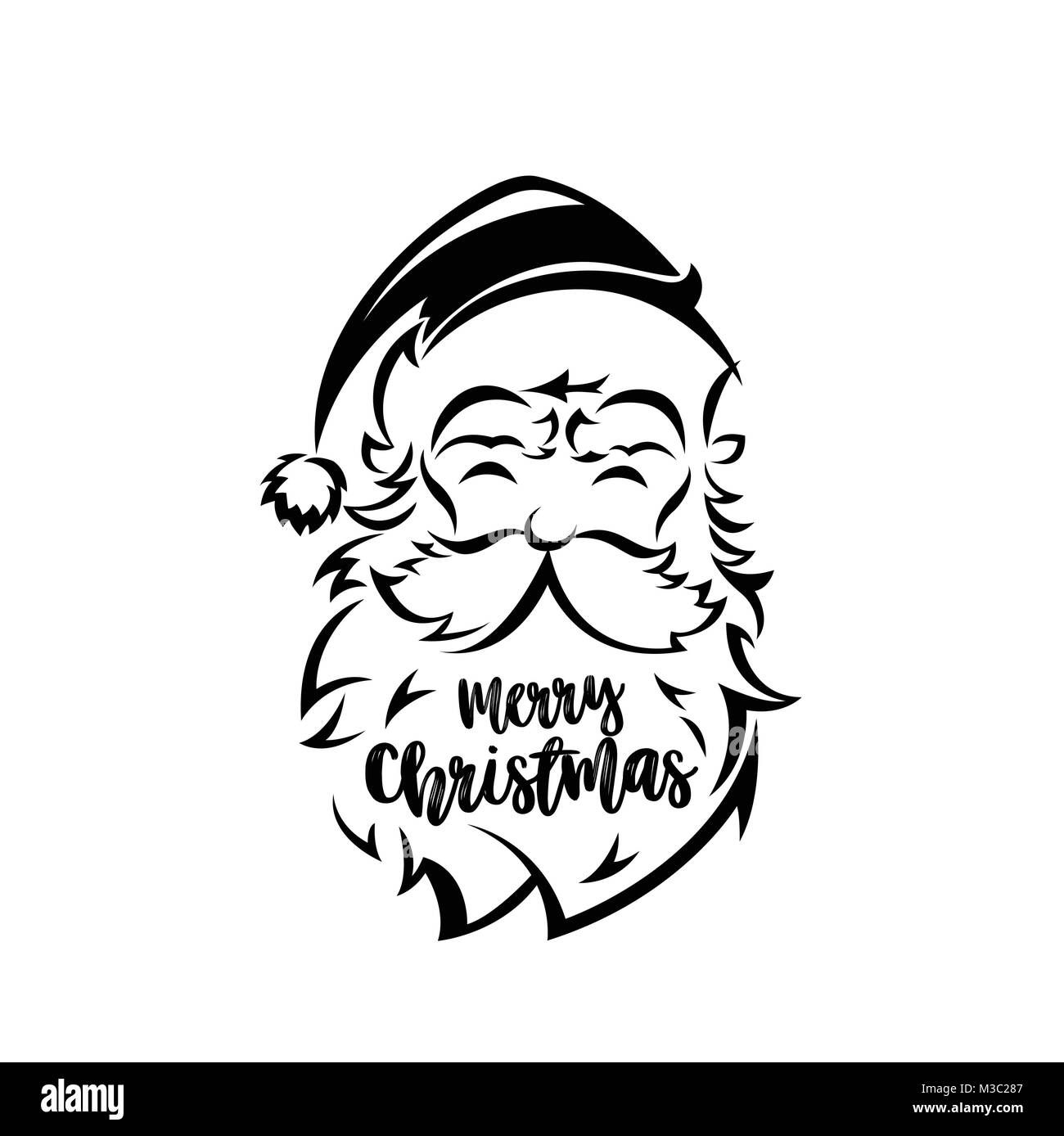 Santa Claus face vector illustration. Stock Vector