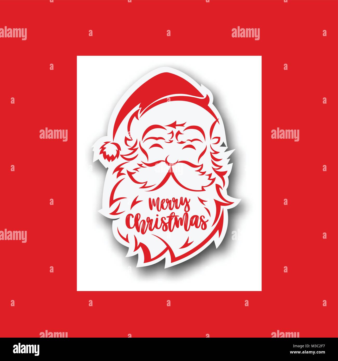 White santa claus face vector illustration Stock Vector