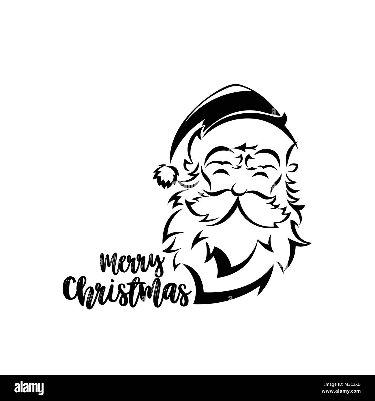 Minimal logo of Santa claus vector illustration Stock Vector