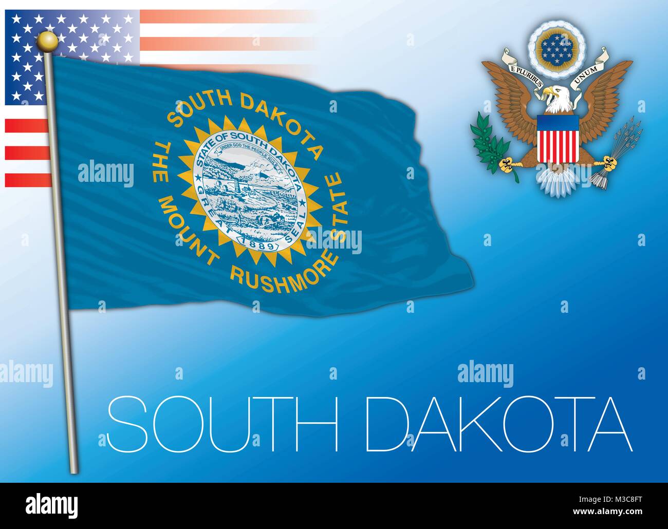 South Dakota federal state flag, United States Stock Vector