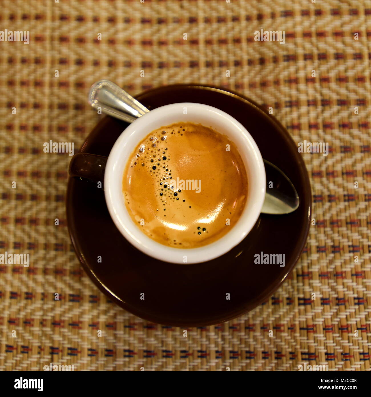 Strong coffee on the wooden background. Fresh coffee. Espresso Coffee in cup Stock Photo
