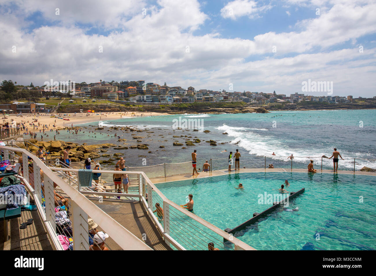Bronte beach and ocean swimming pool in Sydney eastern suburbs,New South Wales,Australia Stock