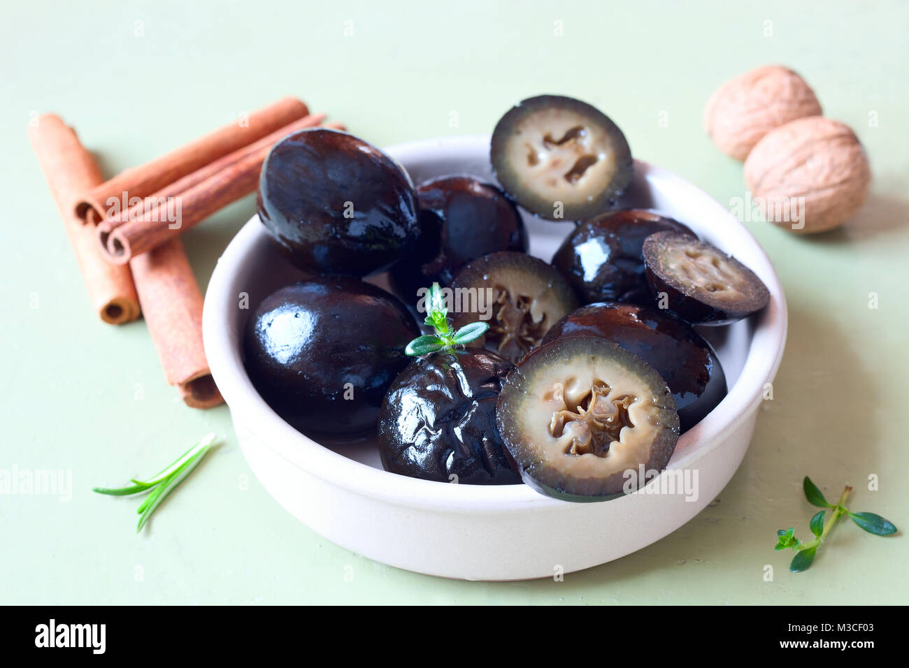 Candied black walnuts Stock Photo