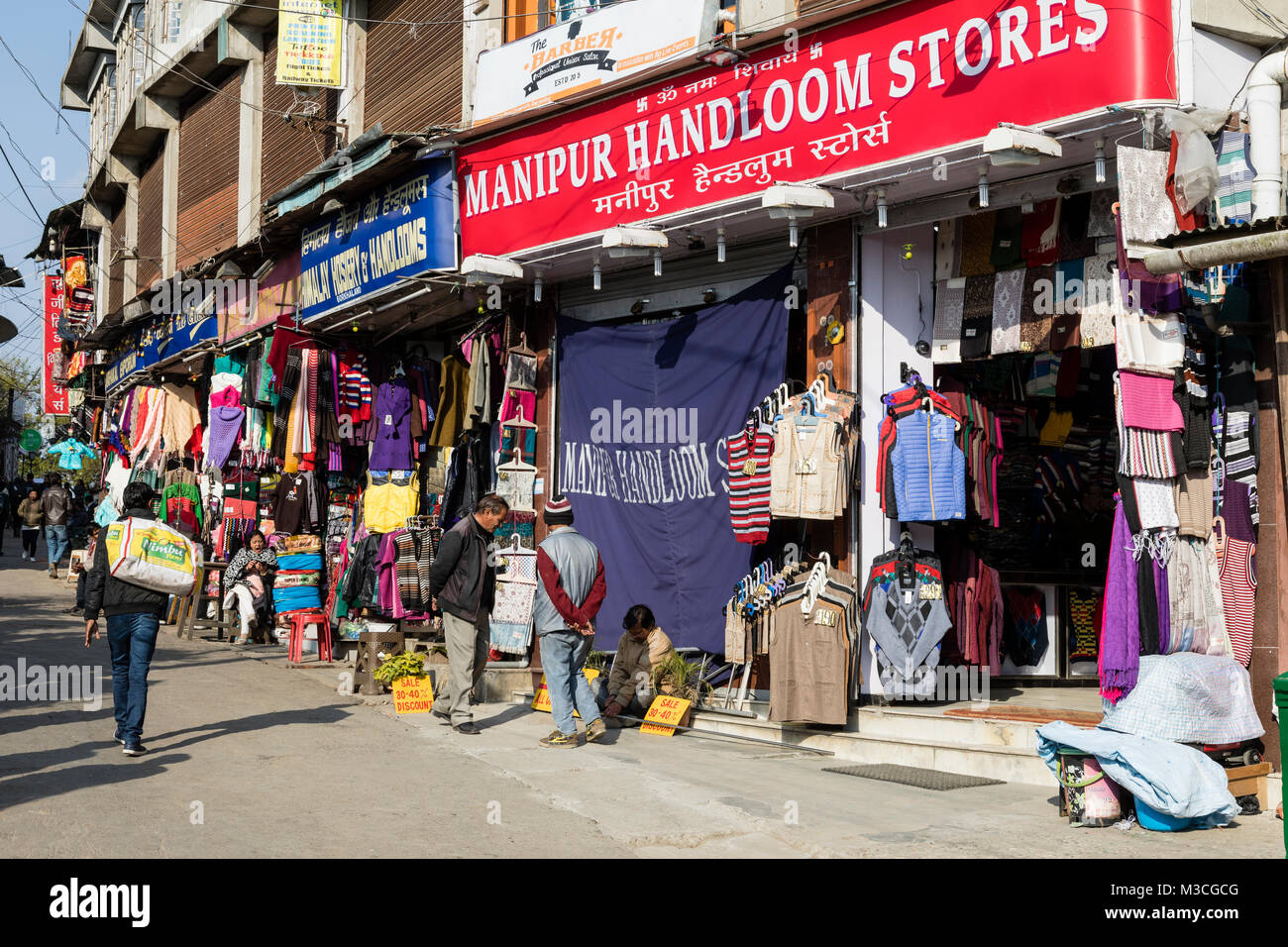DARJEELING, INDIA, March 6, 2017: Shopping street in downtown Darjeeling Stock Photo