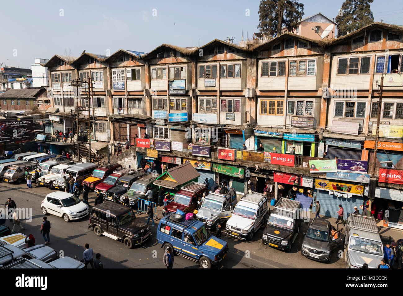 DARJEELING, INDIA, March 6 2017: View of Darjeeling Bus station in west bengal, India Stock Photo