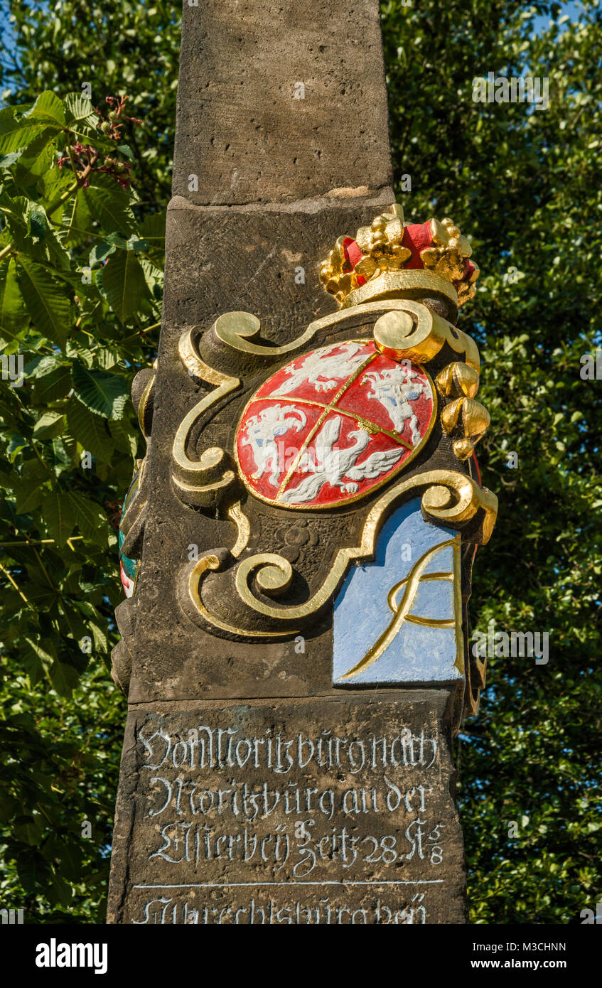 Coat of arms of Commonwealth of Poland and Lithuania at signpost placed ...