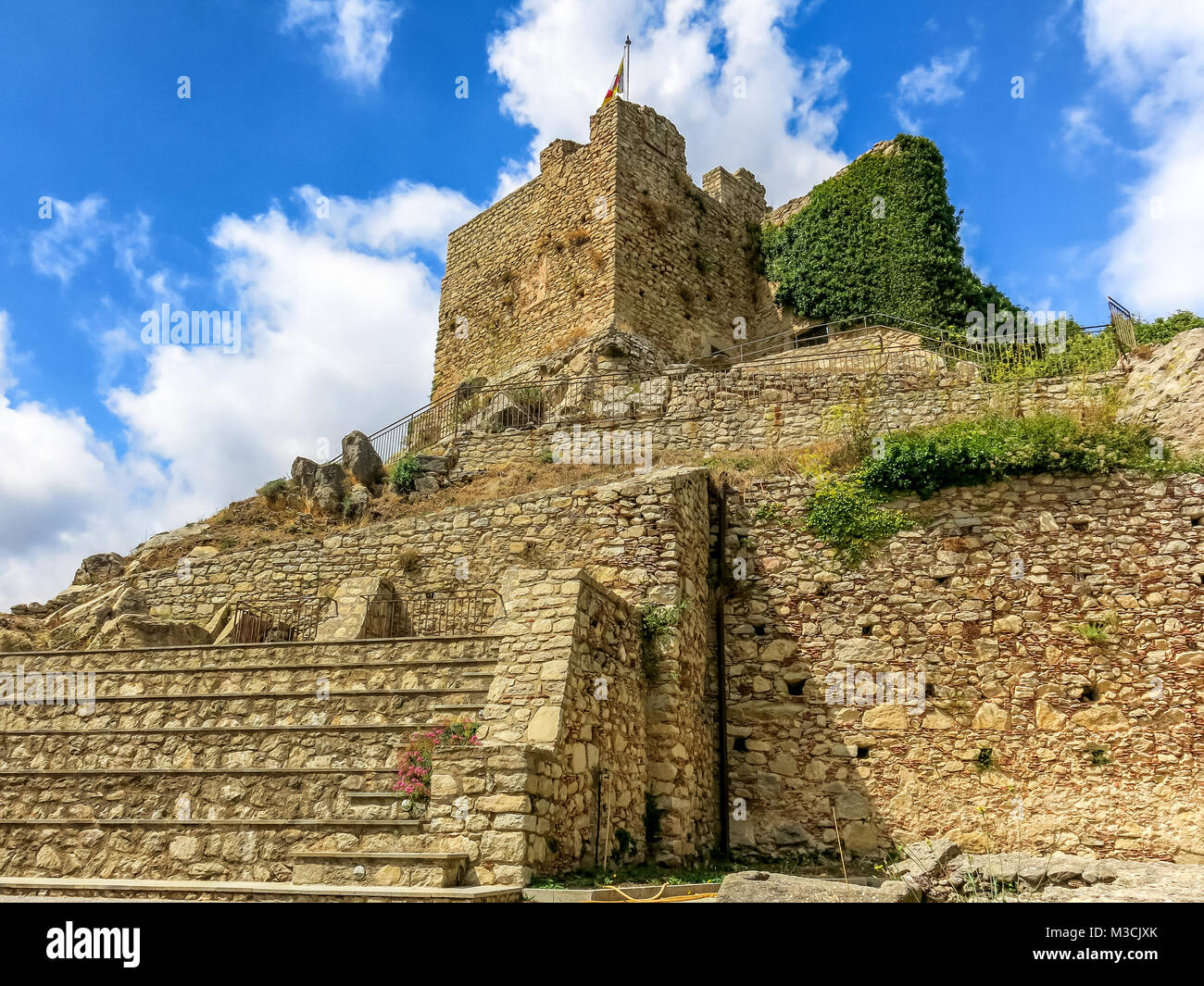 The castle of Montalbano Elicona, Sicily, Italy. Stock Photo