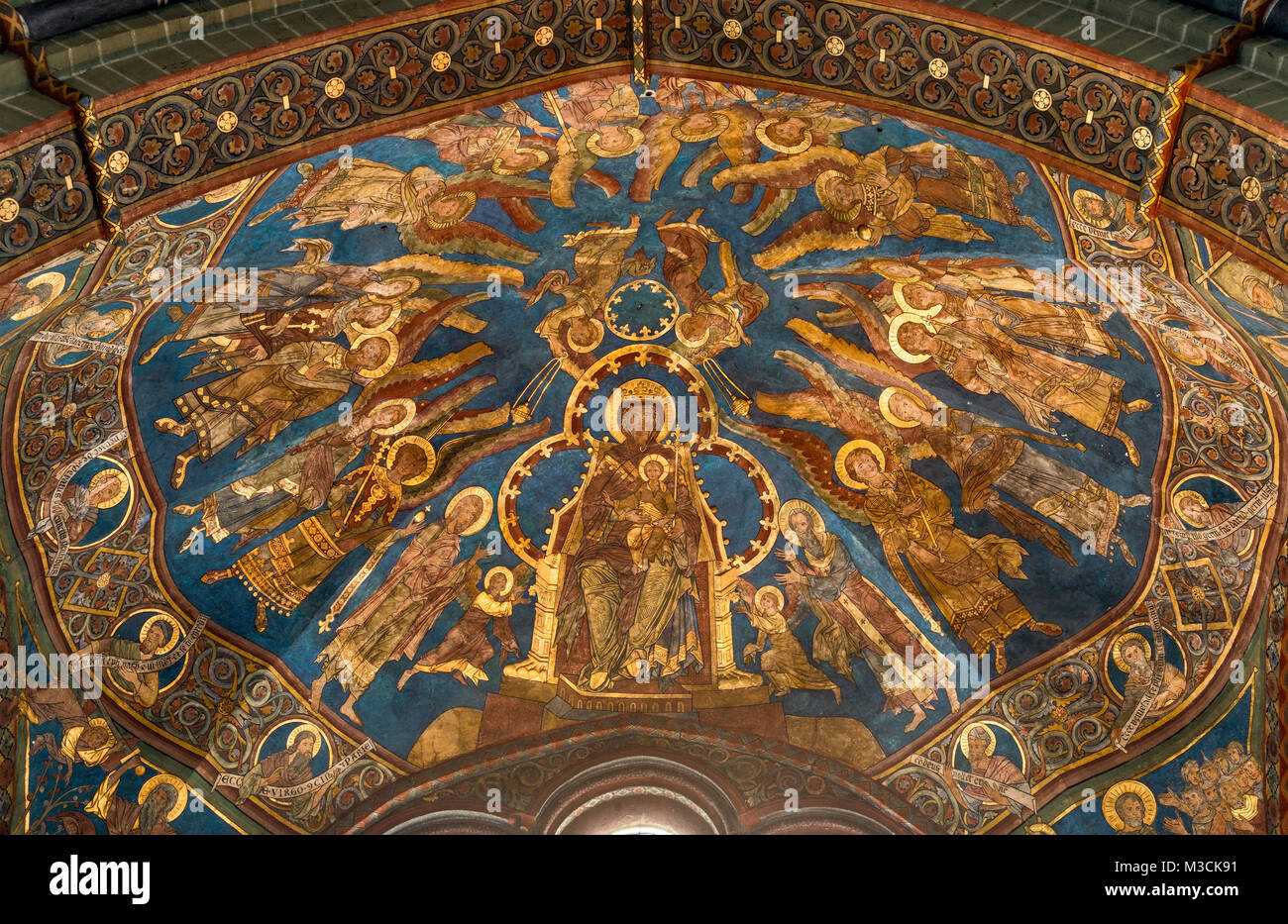 Paintings at Choir Cupola, 1240, Main Apse, St Maria zur Hohe (Hohnekirche, Church of St Mary on the Hill), in Soest, North Rhine-Westphalia, Germany Stock Photo