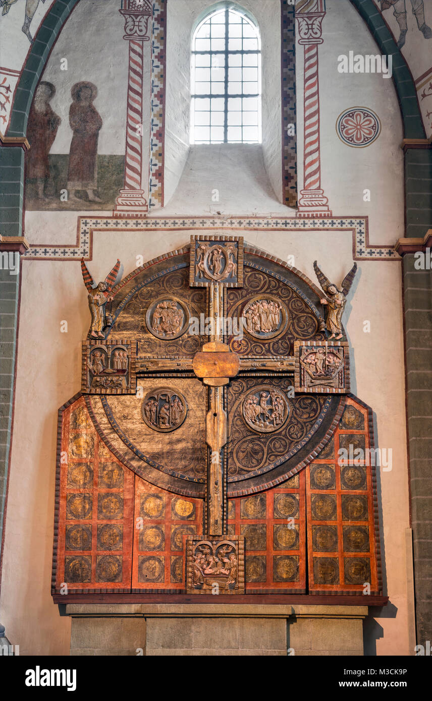 Scheibenkreuz (Disc Cross), Romanesque, 1230, St Maria zur Hohe (Hohnekirche, Church of St Mary on the Hill), Soest, North Rhine-Westphalia, Germany Stock Photo