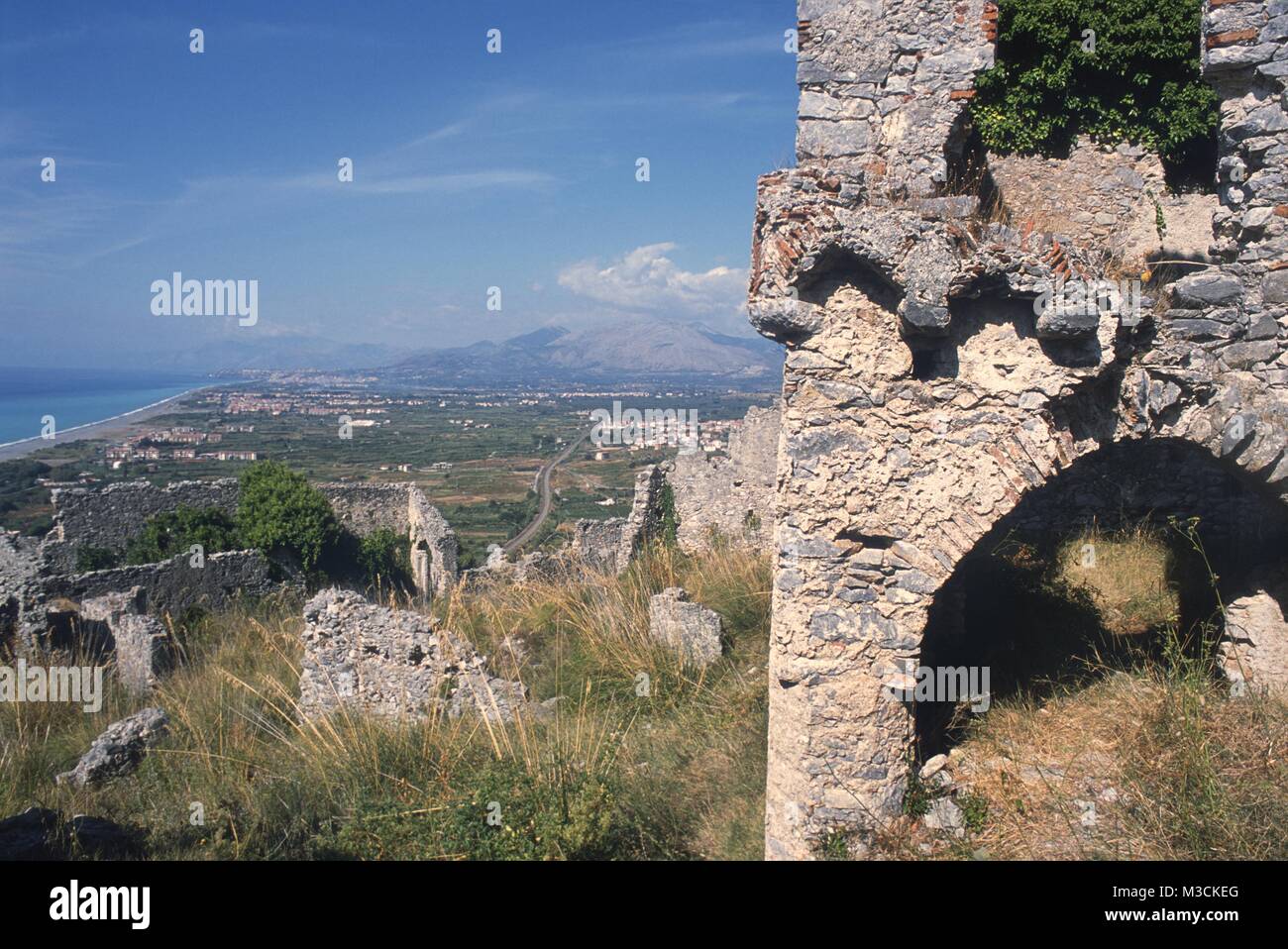 Calabria (Italy) the Cedar Coast, ruins of the ancient medieval village of Cirella Vecchia Stock Photo