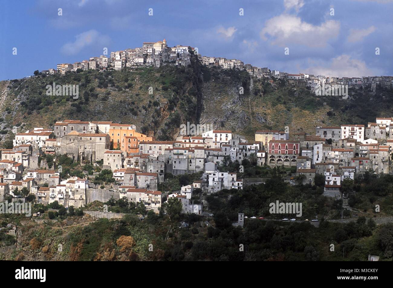 Calabria (Italy), Cedar Coast, the villages of Maierà and Grisolia (up) Stock Photo