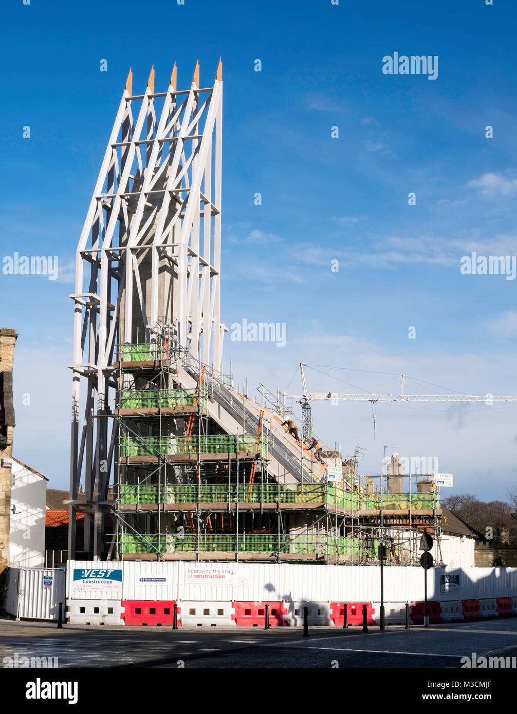 Auckland Tower visitor centre and viewing platform under construction Bishop Auckland, Co. Durham, England, UK Stock Photo