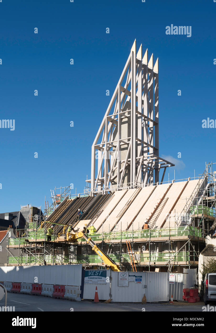 Auckland Tower visitor centre and viewing platform under construction Bishop Auckland, Co. Durham, England, UK Stock Photo