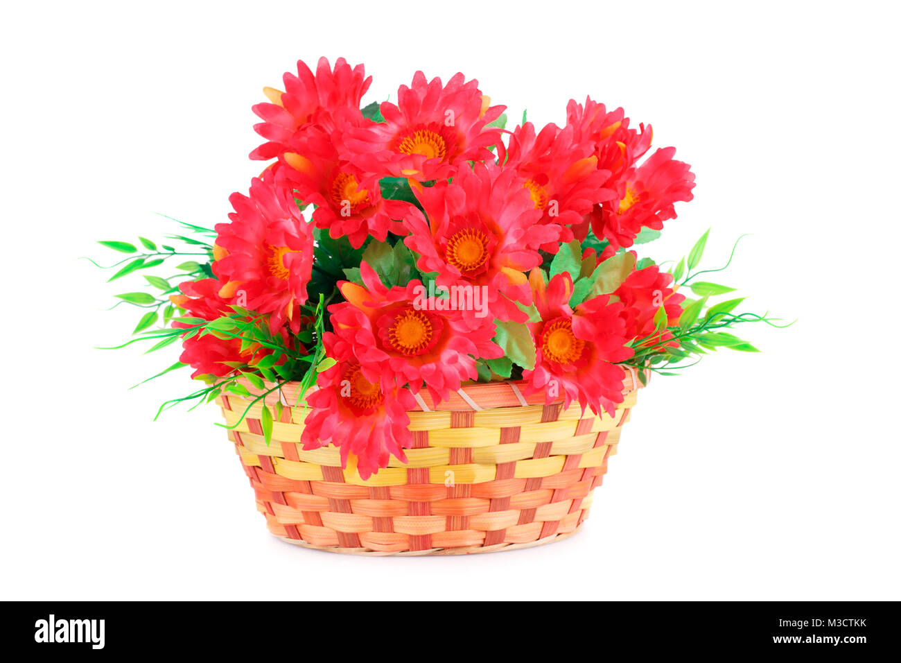 Red Color Fabric Flowers Bunch 2 Of 12 PCS. main image 0