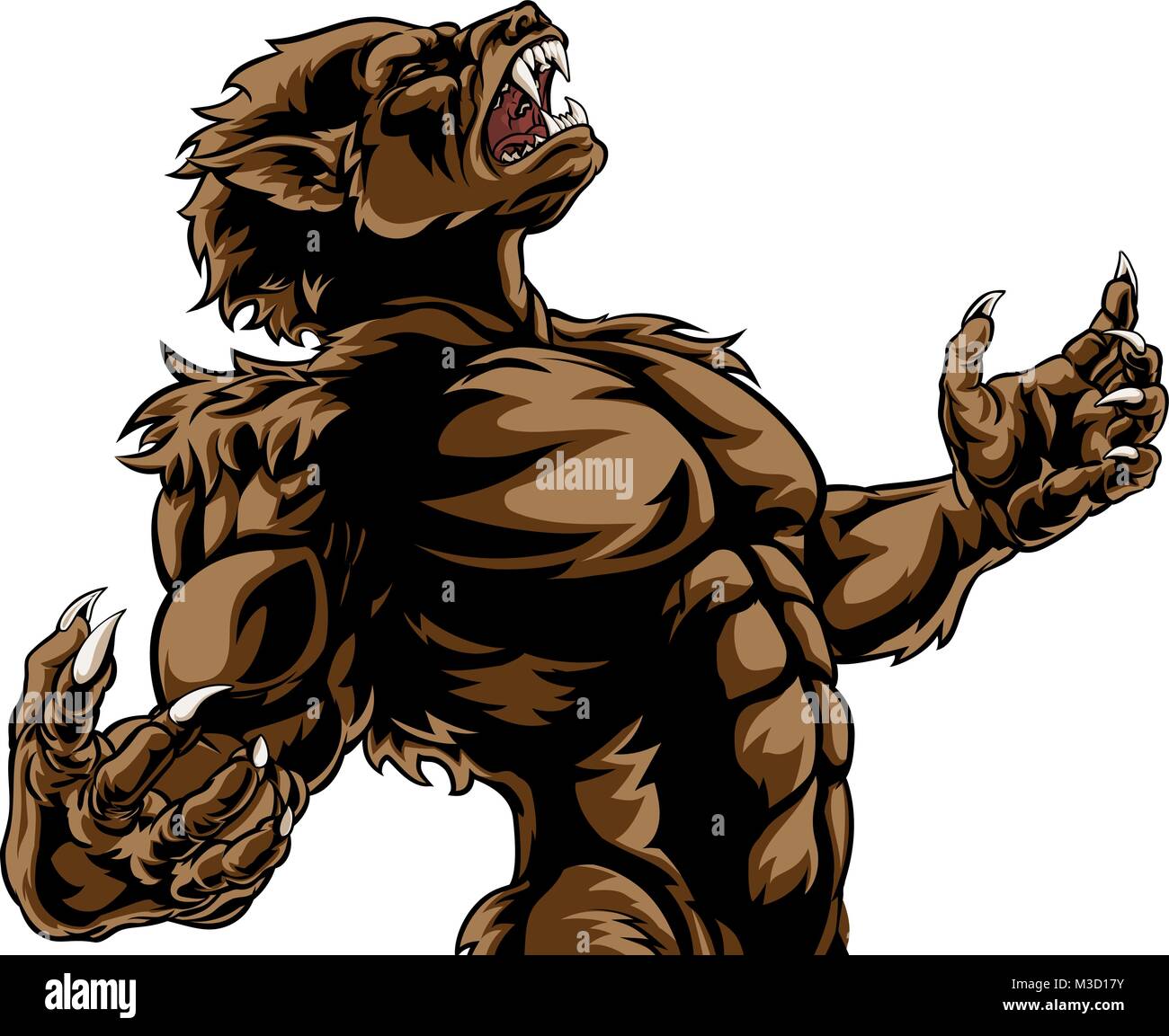 Werewolf In A Spotlight Stock Illustration - Download Image Now