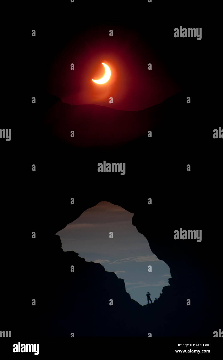 The May 20th eclipse aligned perfectly with North Window Stock Photo
