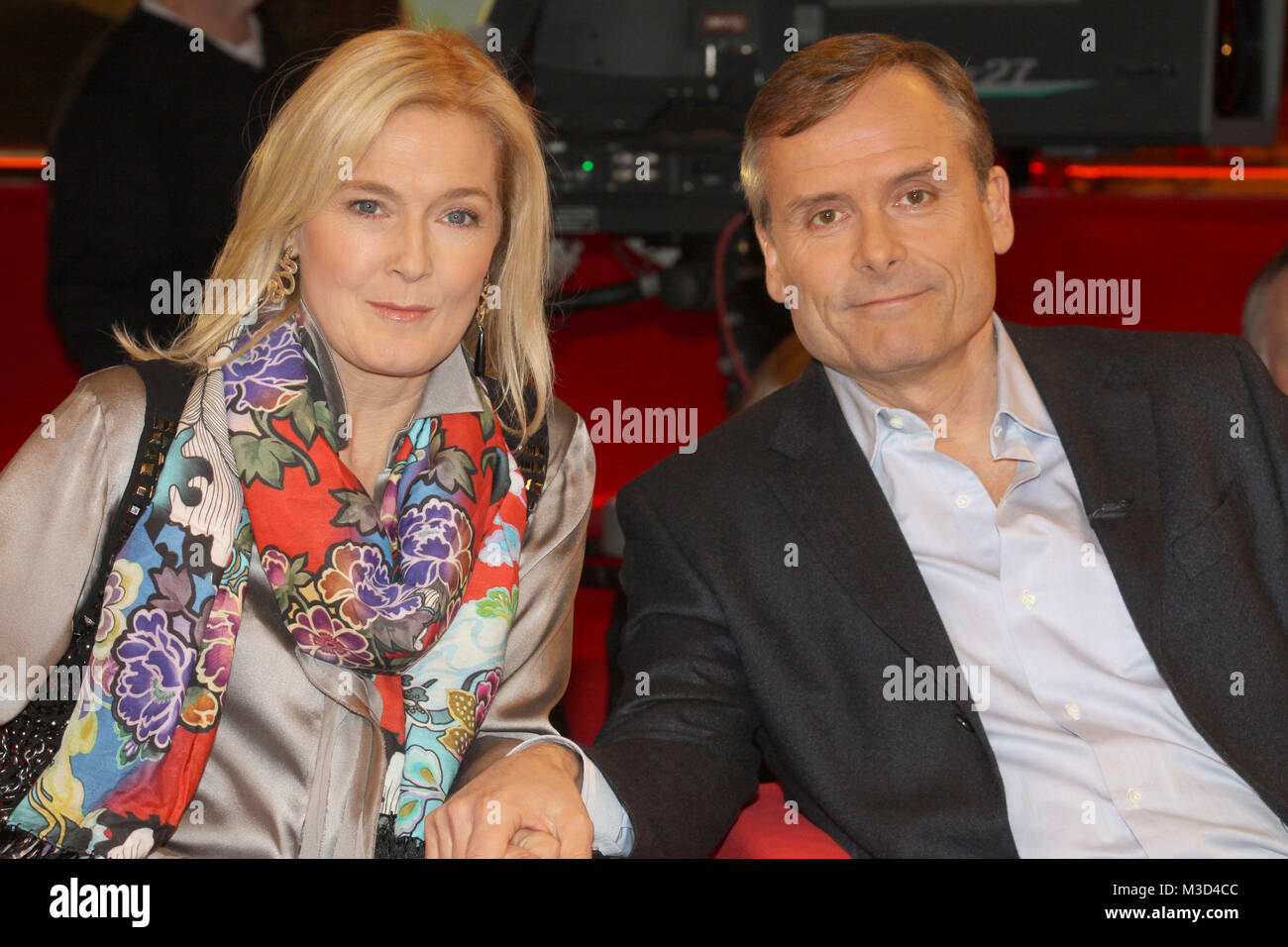 Ursula Mauder und Axel Hacke, Jazz-Saengerin und Autor, kreatives Ehepaar, Aufzeichnung von Tietjen und Hirschhausen auf dem Messegelaende Hannover, 20.01.2012 Stock Photo