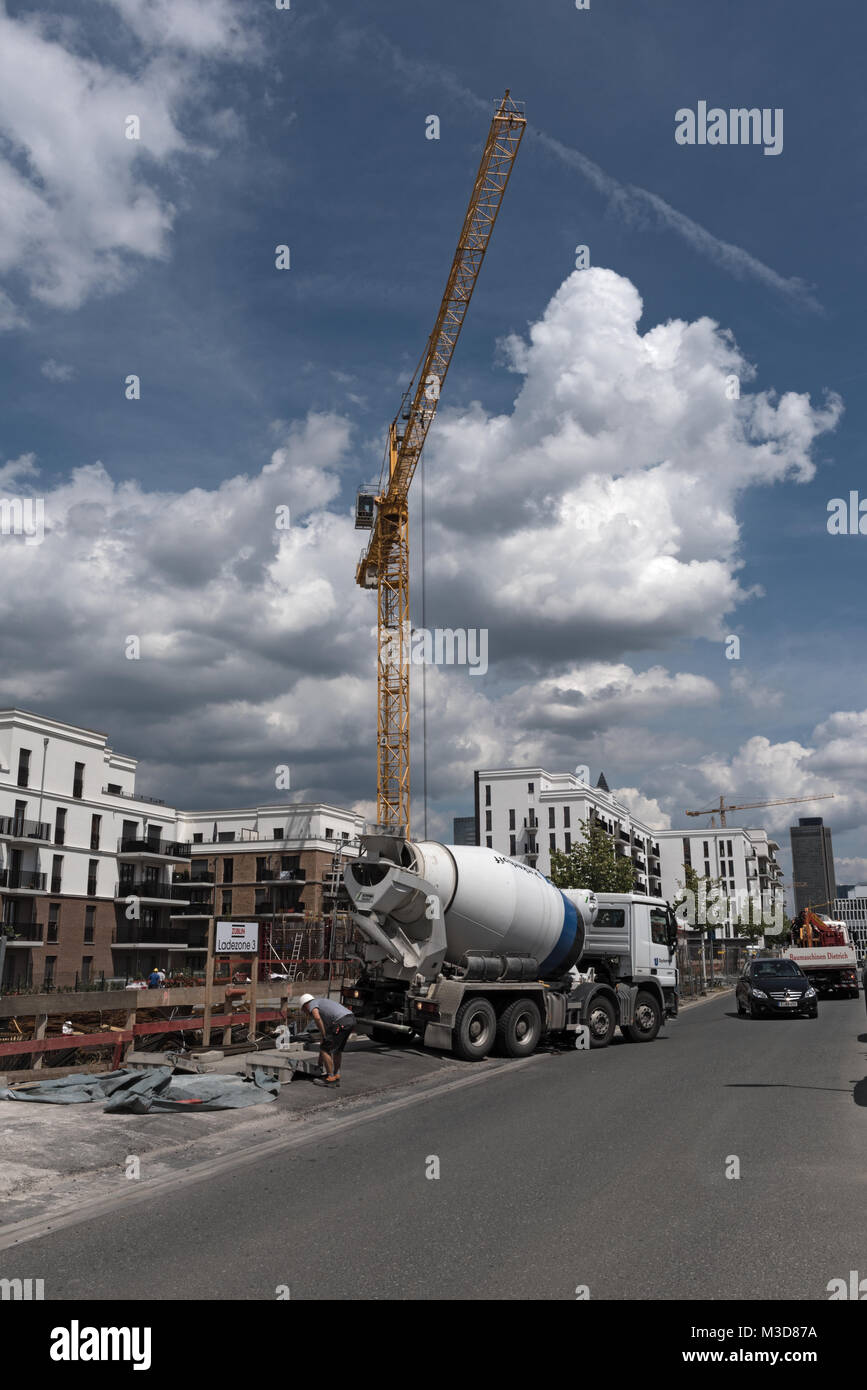 Construction site in a new district Europaviertel Frankfurt am Main, Germany Stock Photo