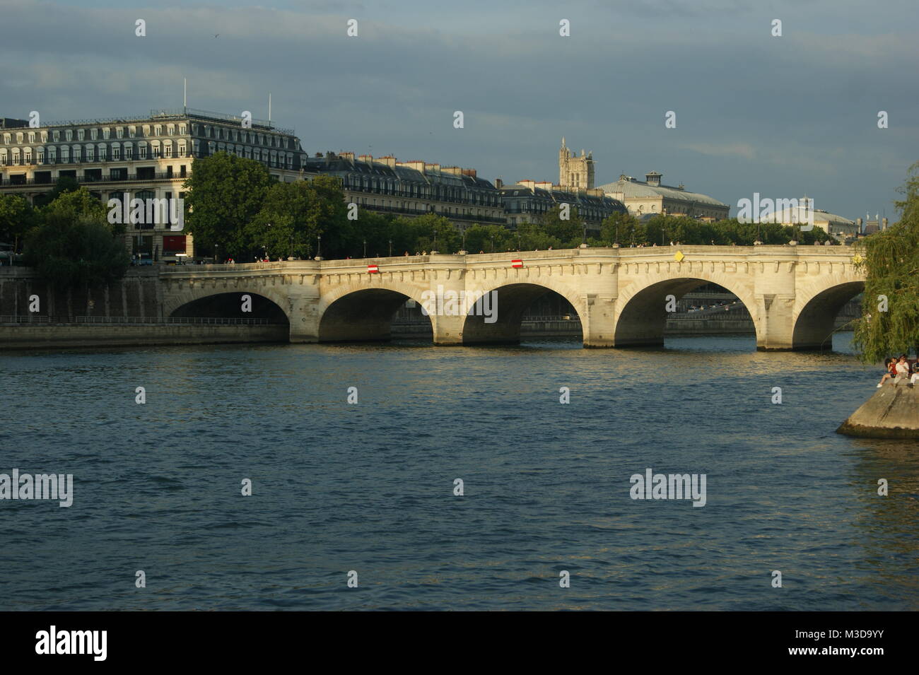 the bridges of Paris from the River Seine Stock Photo
