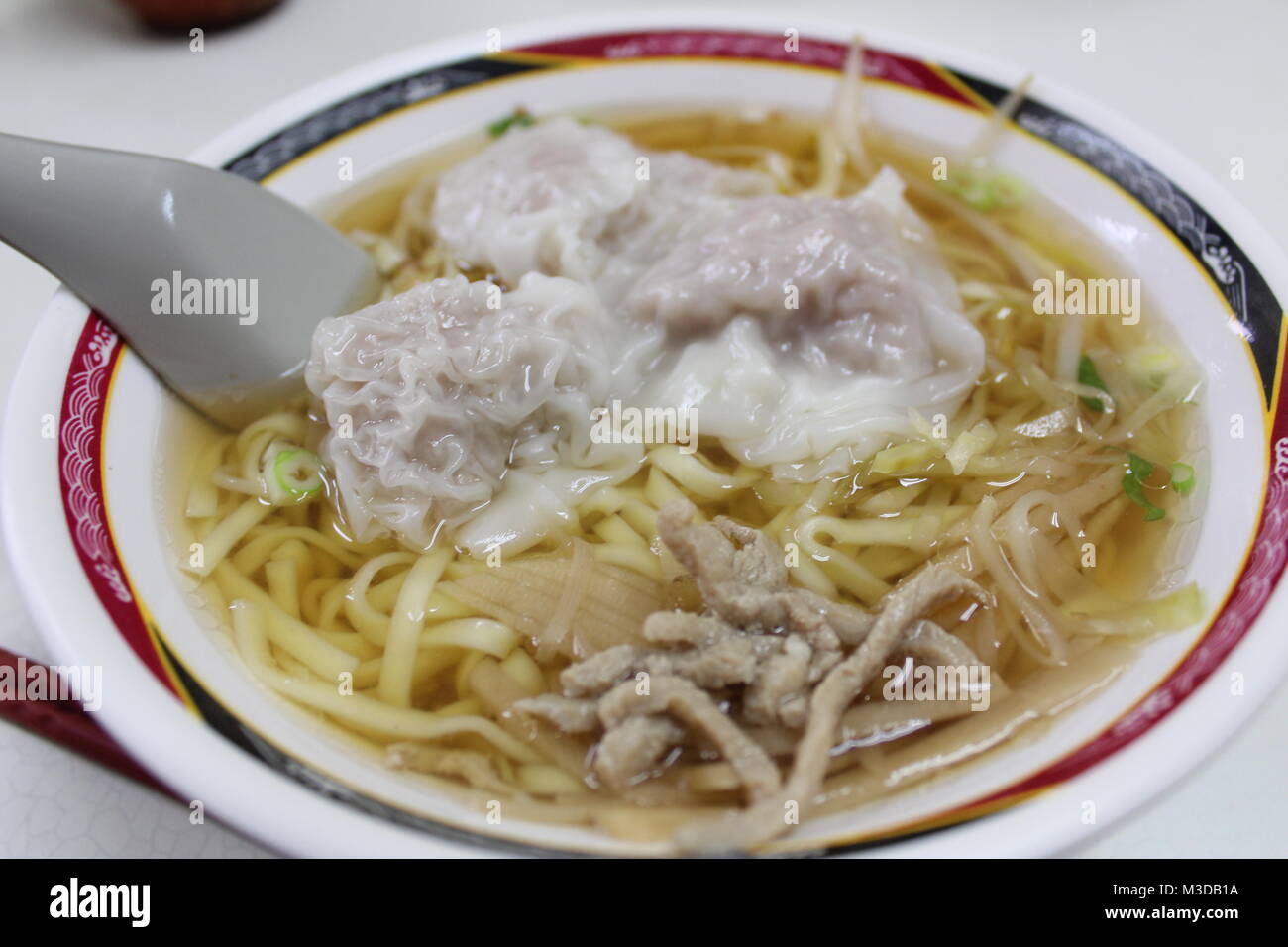 Soupy noodles with homemade dumplings, Taiwan Stock Photo Alamy